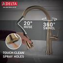 Delta Faucet Lumicoat&reg; Champagne Bronze Single Handle Pull Down Kitchen Faucet with Three-Function Spray, Magnetic Docking and ShieldSpray Technology 