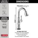 DELTA CASSIDY SINGLE HANDLE PULLDOWN BAR PREP WITH TOUCH TECHNOLOGY 