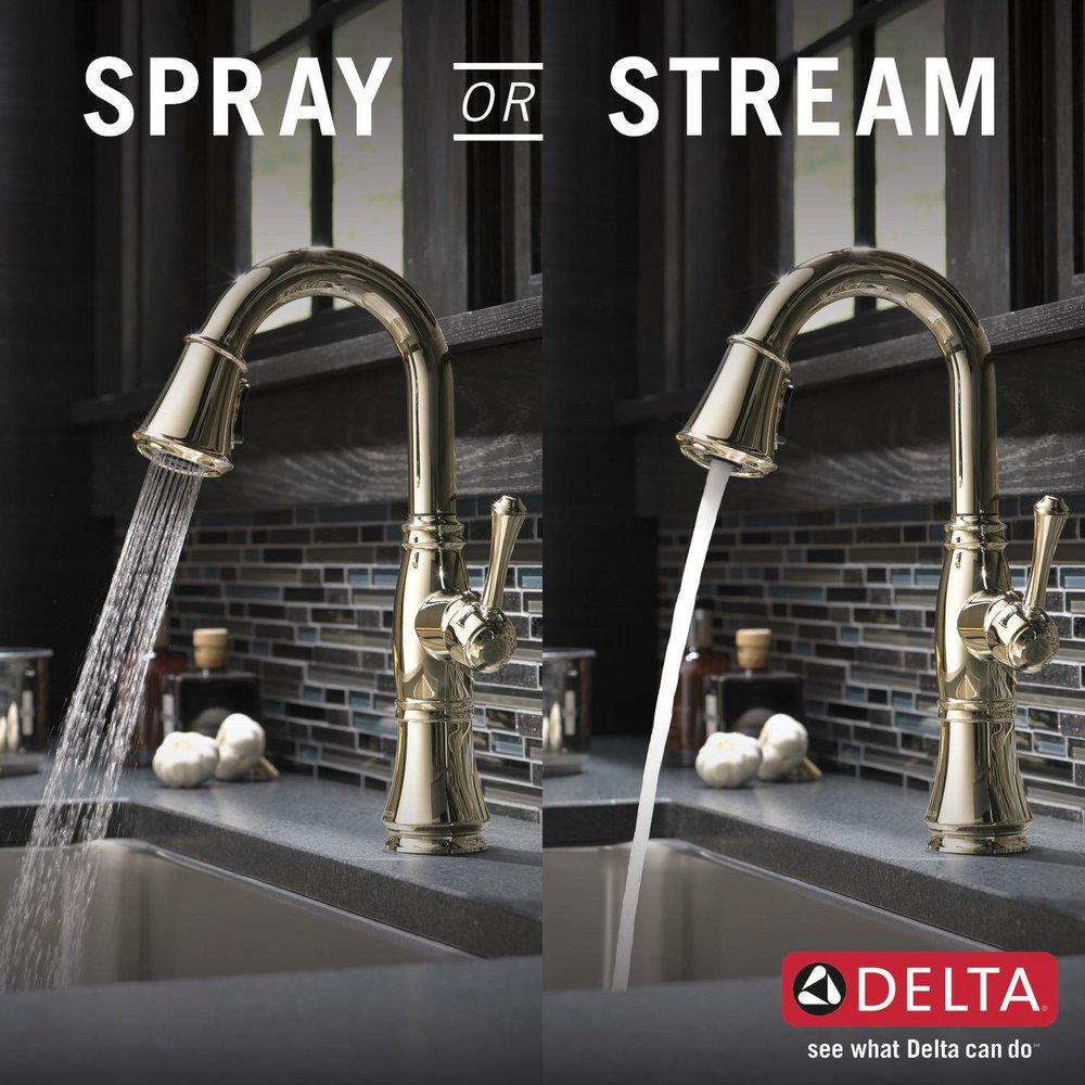 Delta Faucet Lumicoat Polished Nickel Single Lever Handle Bar Faucet 