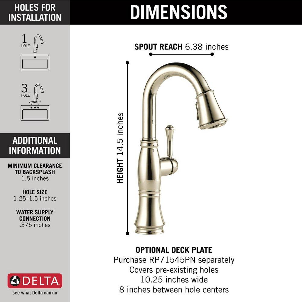 Delta Faucet Lumicoat Polished Nickel Single Lever Handle Bar Faucet 
