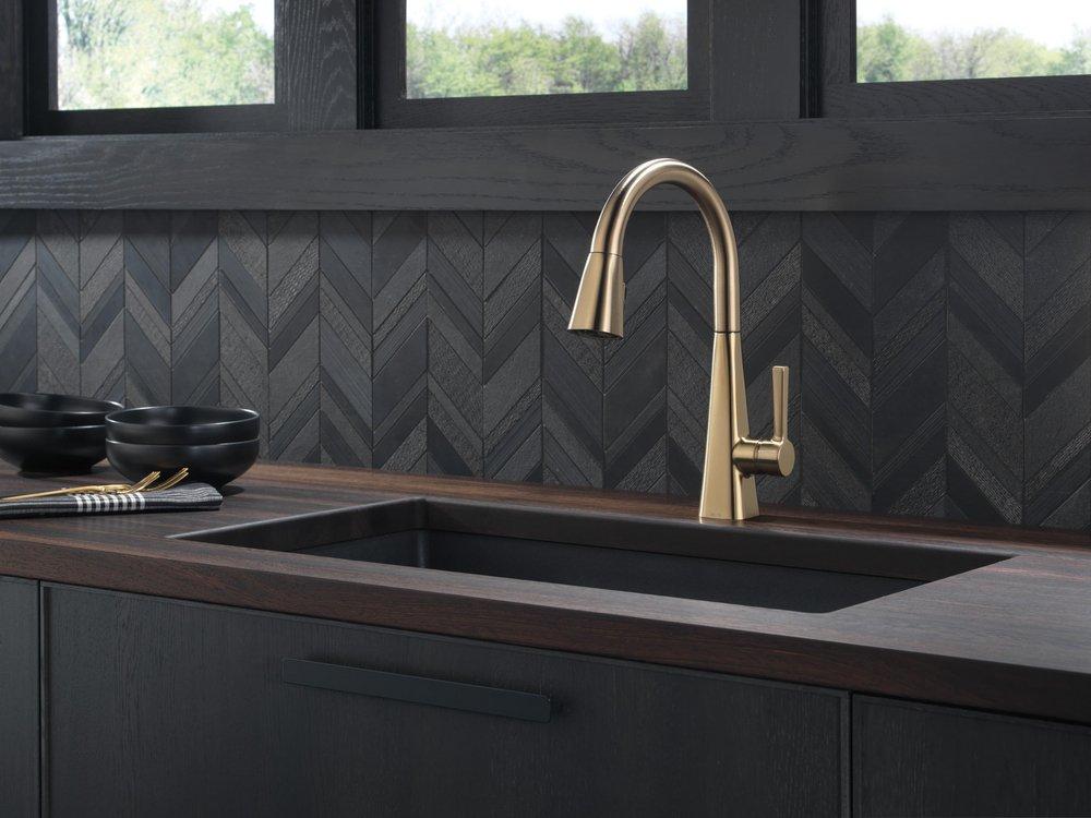 Delta Faucet Champagne Bronze Pull Down Kitchen Faucet 