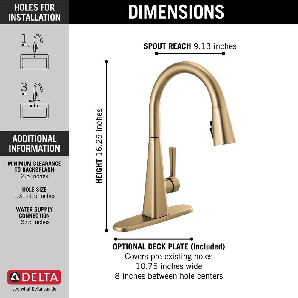 Delta Faucet Champagne Bronze Pull Down Kitchen Faucet 
