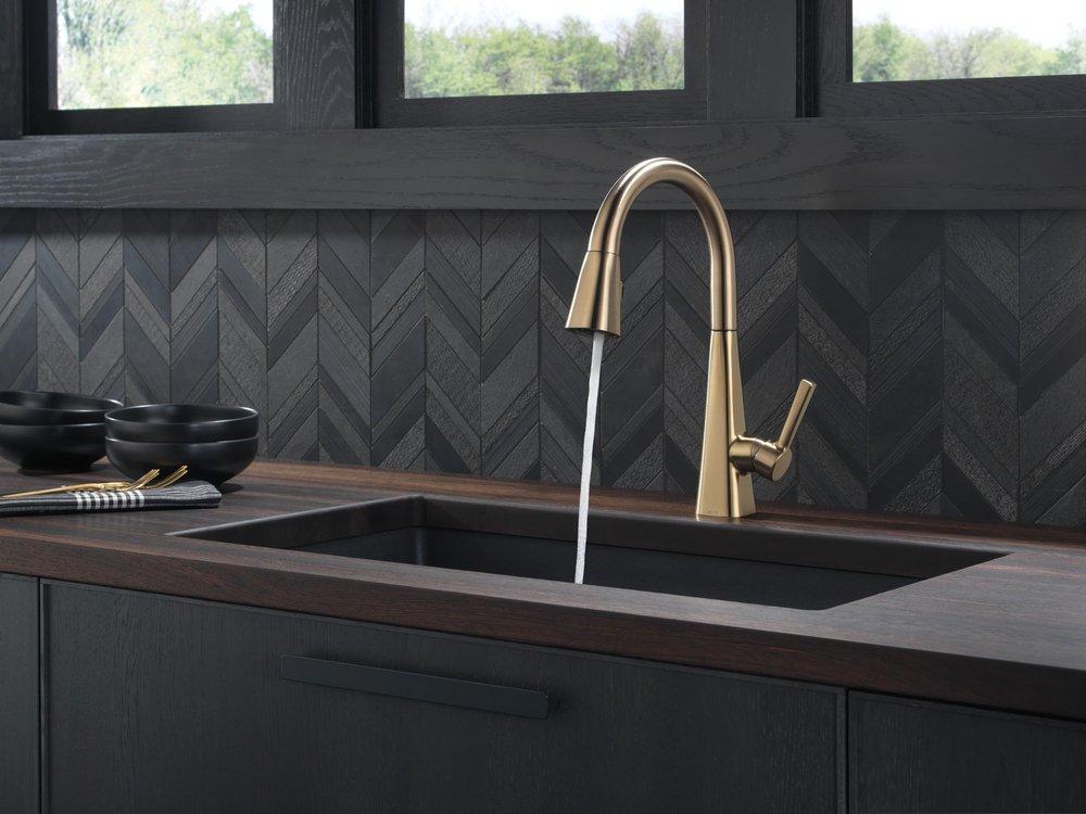 Delta Faucet Champagne Bronze Pull Down Kitchen Faucet 