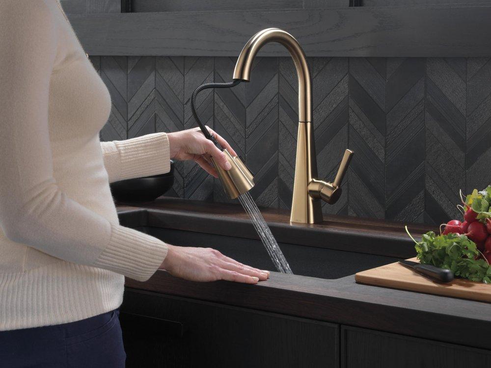 Delta Faucet Champagne Bronze Pull Down Kitchen Faucet 