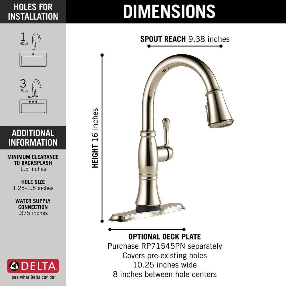 Delta Faucet Lumicoat Polished Nickel Single Handle Pull Down Touch Activated Kitchen Faucet 