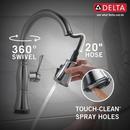 Delta Faucet Lumicoat Arctic Stainless Single Handle Pull Down Touch Activated Kitchen Faucet 