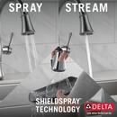 Delta Faucet Lumicoat Arctic Stainless Single Handle Pull Down Touch Activated Kitchen Faucet 
