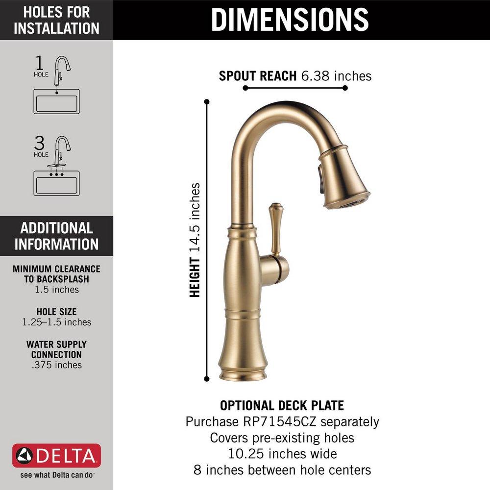 Delta Faucet Lumicoat Champagne Bronze Single Lever Handle Bar Faucet 