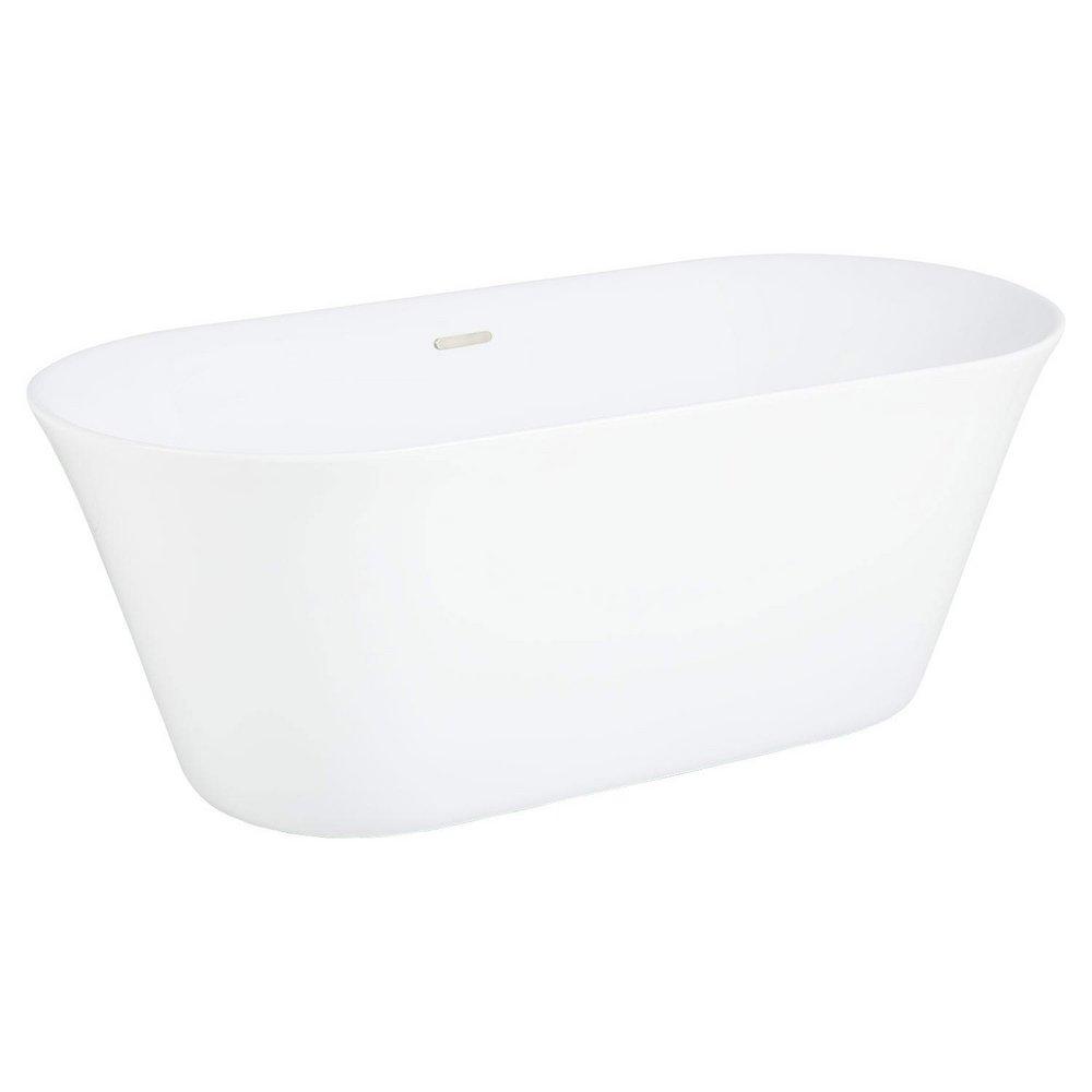 Signature Hardware White 63 x 28-1/2 in. Freestanding Bathtub Center Drain in White 