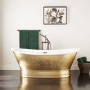 69 x 31-1/8 in. Freestanding Bathtub Center Drain in Gold Leaf with Bronze Tones Trim