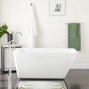 67 x 29-1/2 in. Freestanding Bathtub End Drain in White with Brass Tones Trim