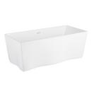 63 x 29 in. Freestanding Bathtub End Drain in White with Brass Tones Trim