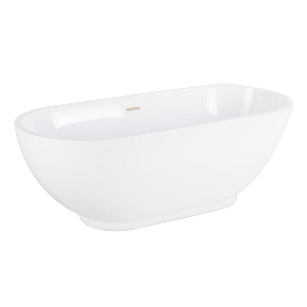 Signature Hardware White 66-1/2 x 29-1/4 in. Freestanding Bathtub Center Drain in White 