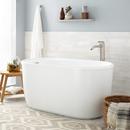 55 x 29-1/2 in. Freestanding Bathtub End Drain in White with Bronze Tones Trim