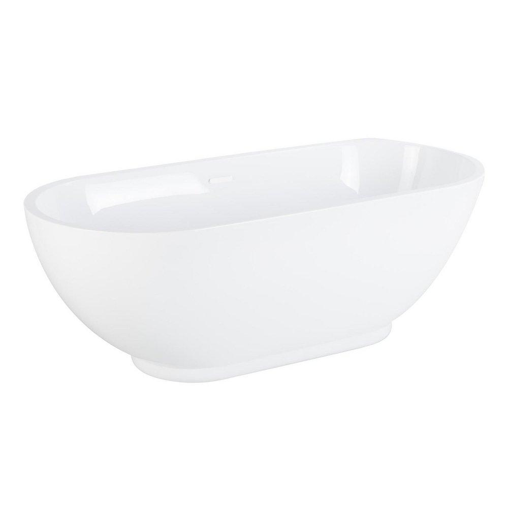 Signature Hardware White 66-1/2 x 29-1/4 in. Freestanding Bathtub Center Drain in White 