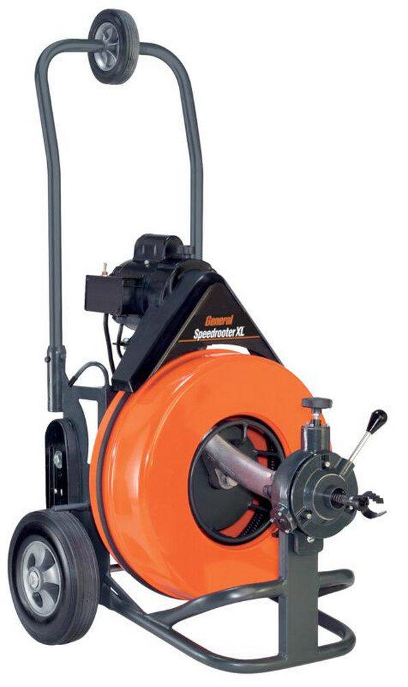 SPEEDROOTER XL WITH 100EM5 100FT X3/4 CABLE POWER CABLE FEED GUIDE TUBE AND SRCS CUTTER SET 