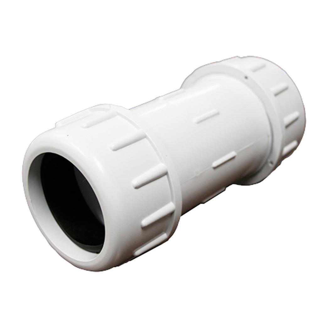 Jones Stephens White IPS EPDM PVC Compression Coupling 