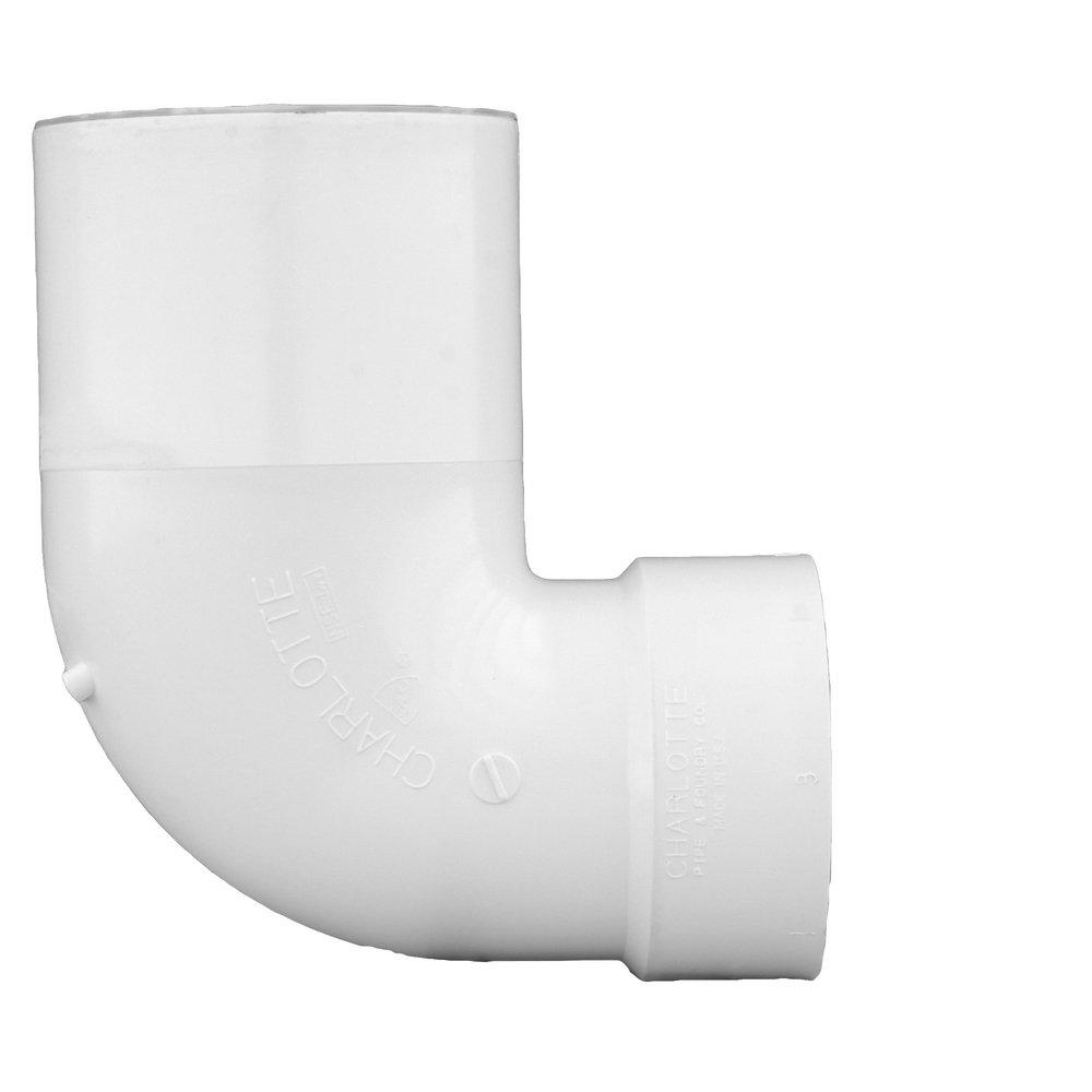 White PVC DWV x Street Closet Bend with Test Cap 