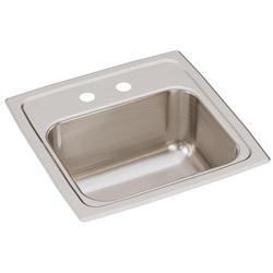 15 x 15 in. Drop-in Stainless Steel 2 Hole Bar Sink in Lustrous Satin