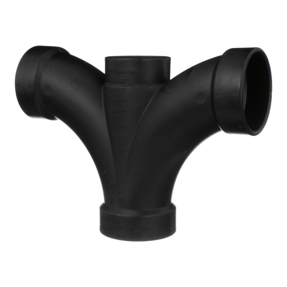 Black ABS DWV Double Fixture Tee 
