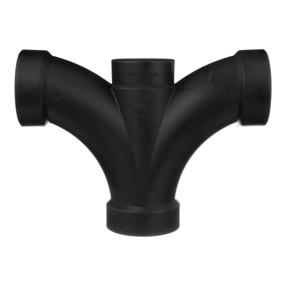Black ABS DWV Double Fixture Tee 