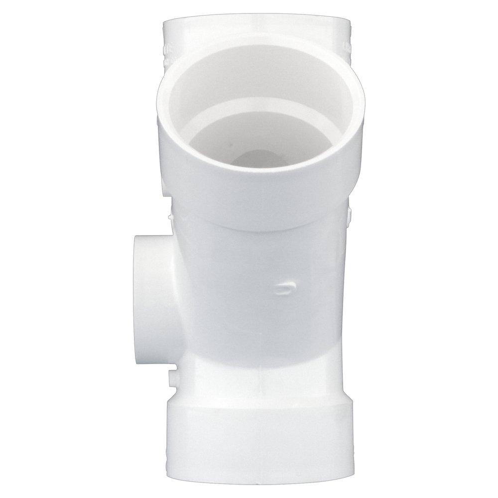 White PVC DWV Wye with 2 