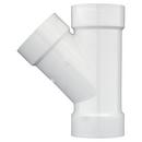 White PVC DWV Wye with 2 