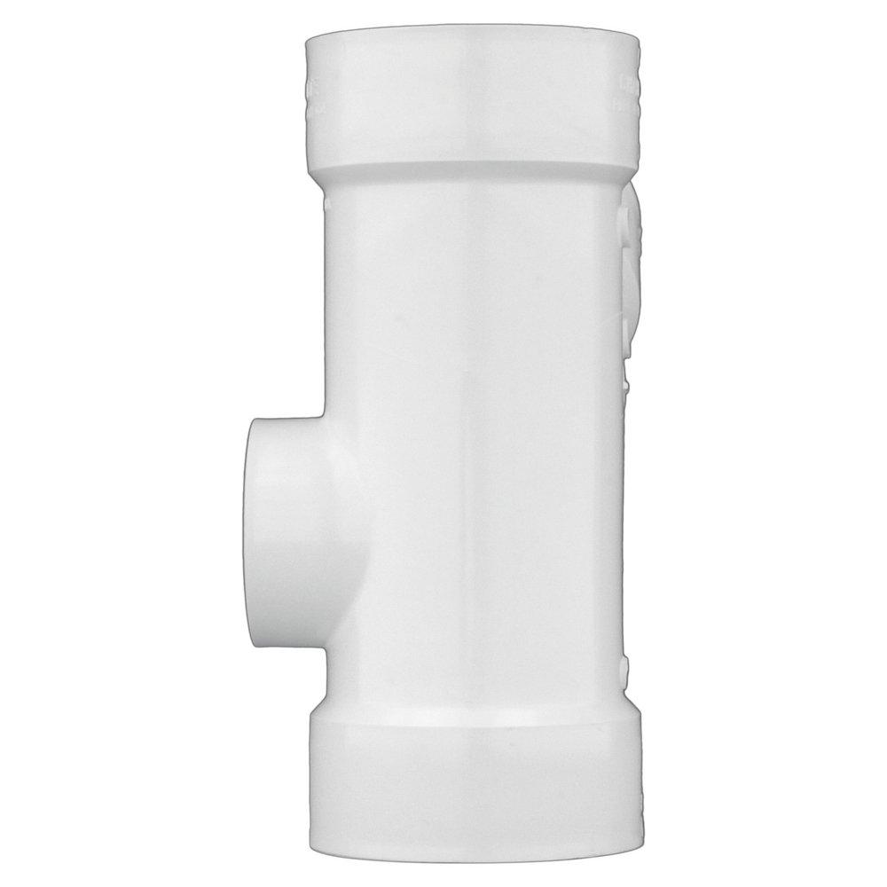 White PVC DWV Wye with 2 