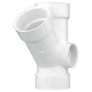White PVC DWV Wye with 2 