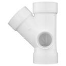 White PVC DWV Wye with 2 