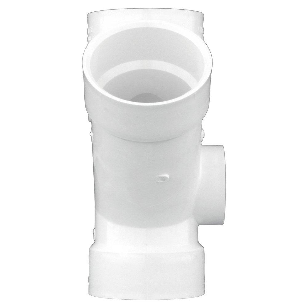 White PVC DWV Wye with 2 