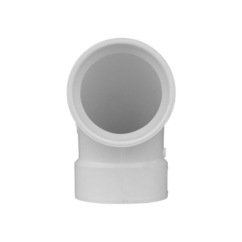 White Hub Straight and DWV Schedule 30 PVC 90 Degree Elbow 