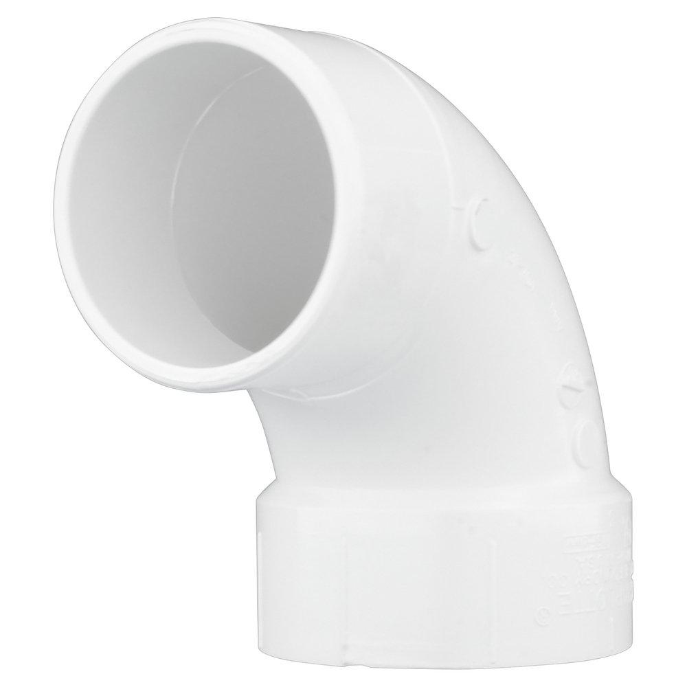 White Spigot x Hub Straight, DWV and Street Schedule 30 PVC 90 Degree Elbow 