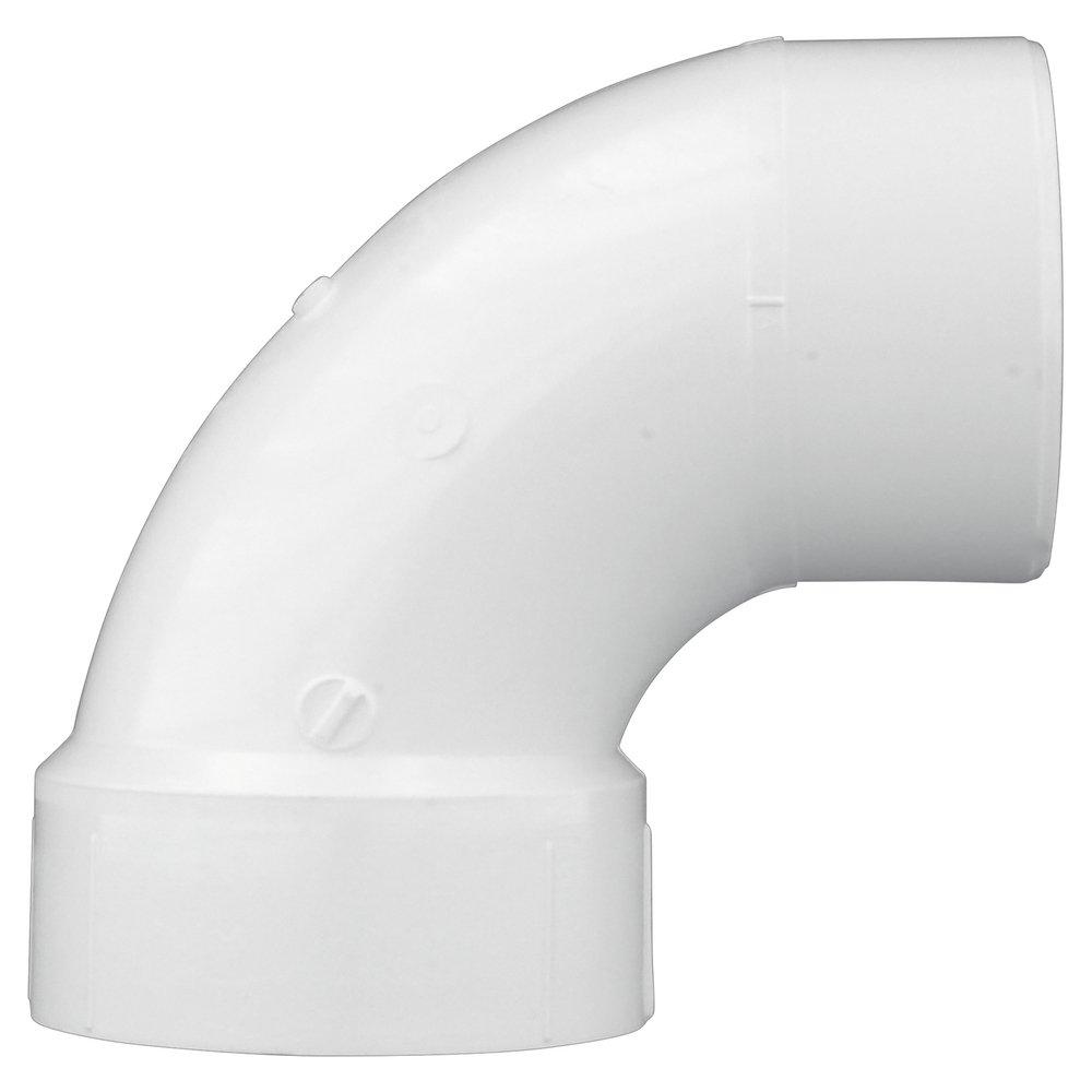White Spigot x Hub Straight, DWV and Street Schedule 30 PVC 90 Degree Elbow 