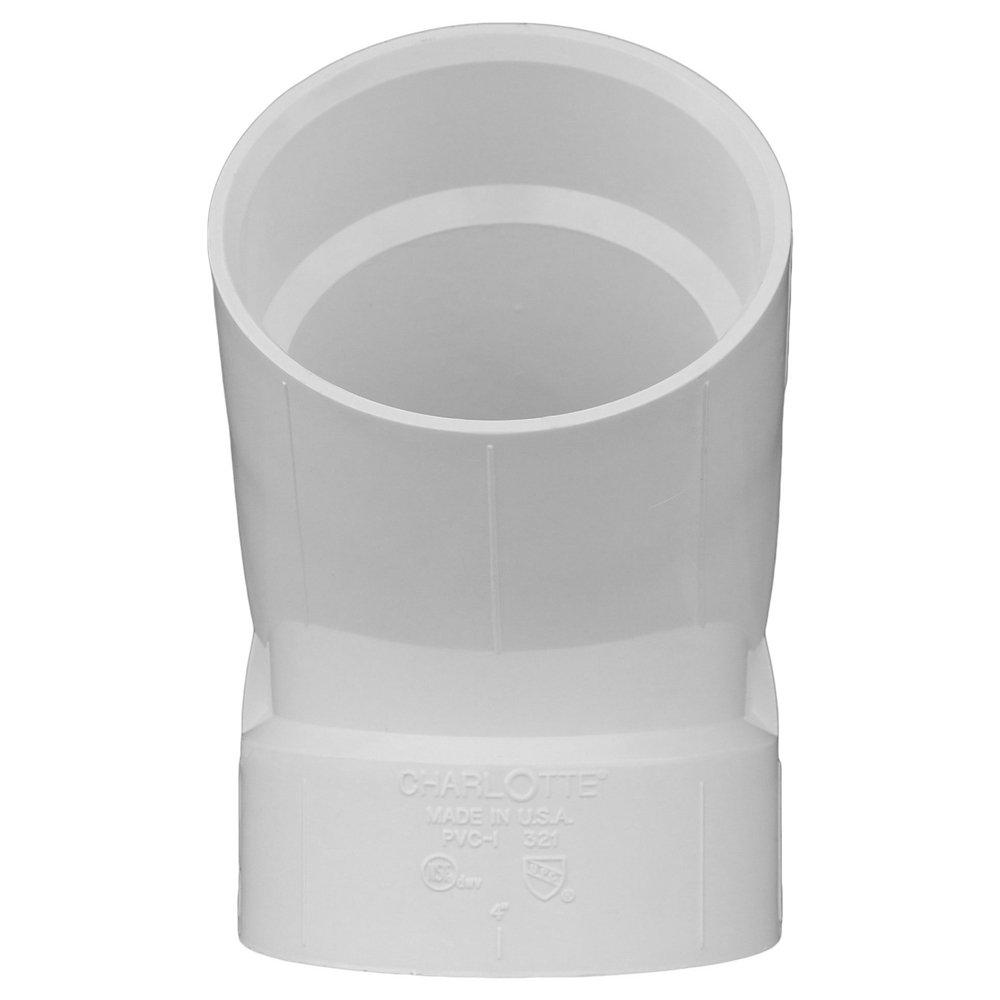 White Hub Straight and DWV Schedule 30 PVC 45 Degree Elbow 