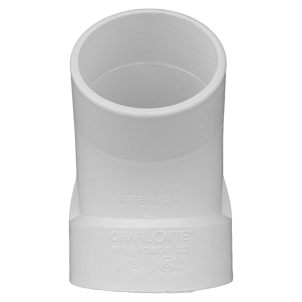 White Socket x Hub Straight, DWV and Street Schedule 30 PVC 45 Degree Elbow 