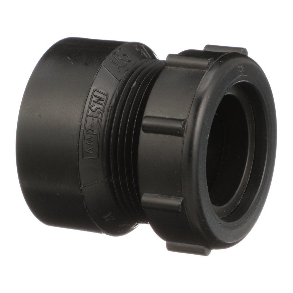 CHARLOTTE PIPE Black ABS DWV Slip Joint Female Trap Adapter with Plastic Nut & Washers to Fit 1-1/2 