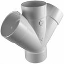 White Hub PVC DWV Sch. 30 Double Wye 