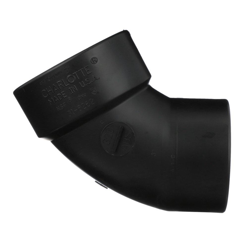 Black ABS DWV 60&deg; Street Elbow 