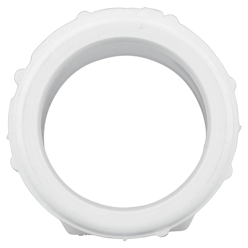 White PVC DWV Male Trap Adapter with Washer & Polyethylene Nut 