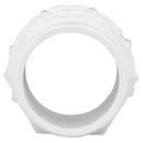 White PVC DWV Male Trap Adapter with Washer & Polyethylene Nut 