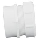 White PVC DWV Male Trap Adapter with Washer & Polyethylene Nut 