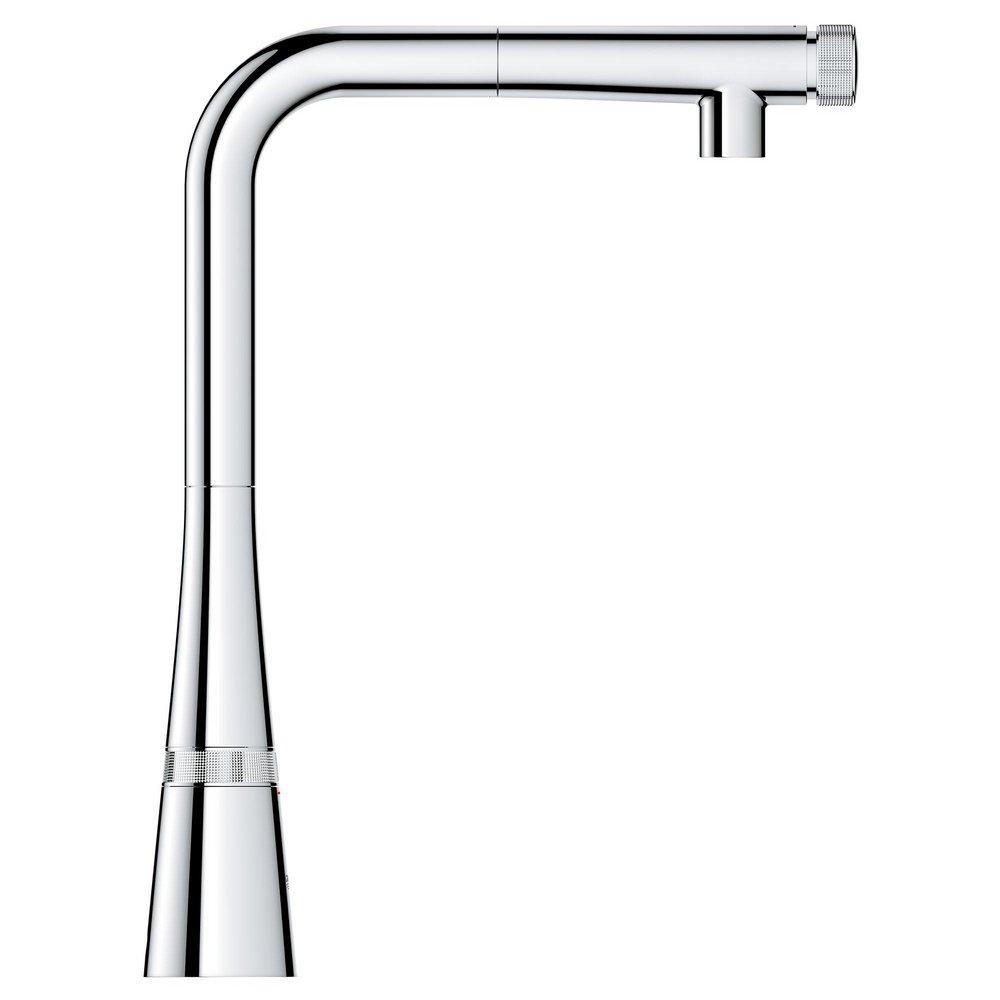 GROHE Chrome Single Handle Pull Out Kitchen Faucet 