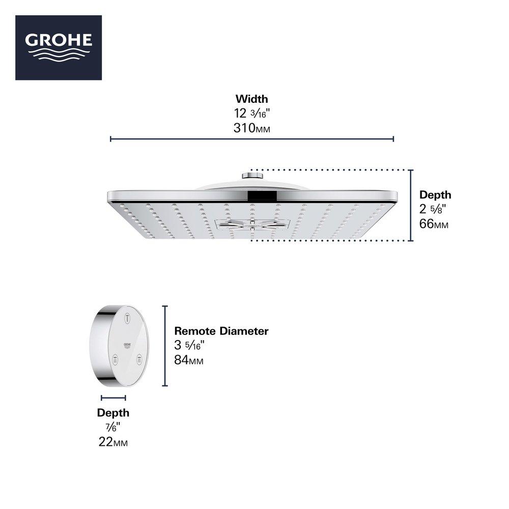 GROHE Chrome Dual PureRain,ActiveRain and PureRain+ActiveRain Showerhead 