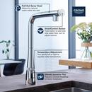 GROHE SuperSteel Single Handle Pull Out Kitchen Faucet 