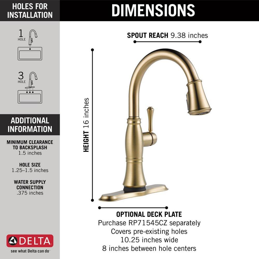 Delta Faucet Lumicoat Champagne Bronze Single Handle Pull Down Touch Activated Kitchen Faucet 