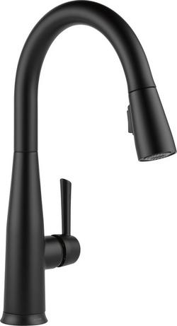 Single Handle Pull Down Touchless Kitchen Faucet with Touch and Voice Activation in Matte Black