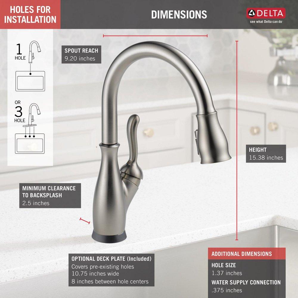Delta Faucet SpotShield Stainless Single Handle Pull Down Touch and Voice Activated Kitchen Faucet 