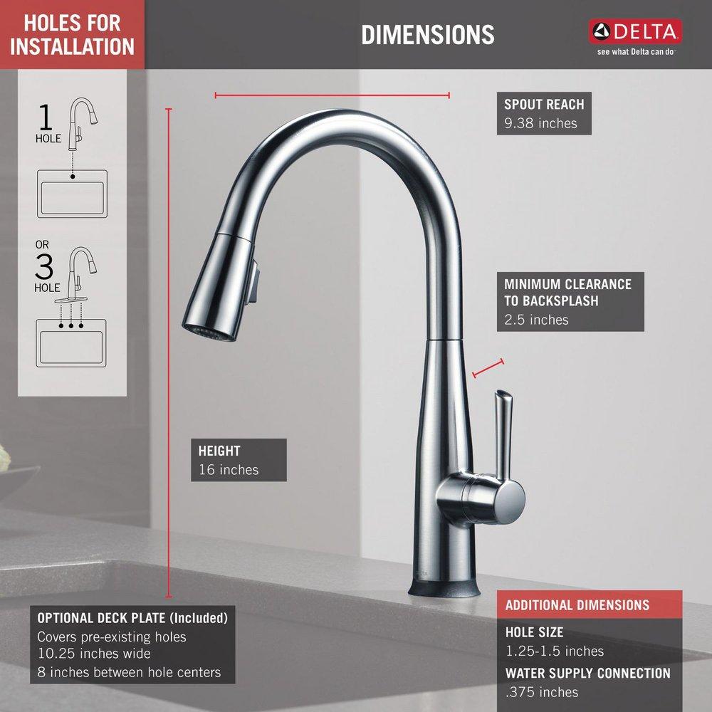 Delta Faucet Arctic Stainless Single Handle Pull Down Touch and Voice Activated Kitchen Faucet 