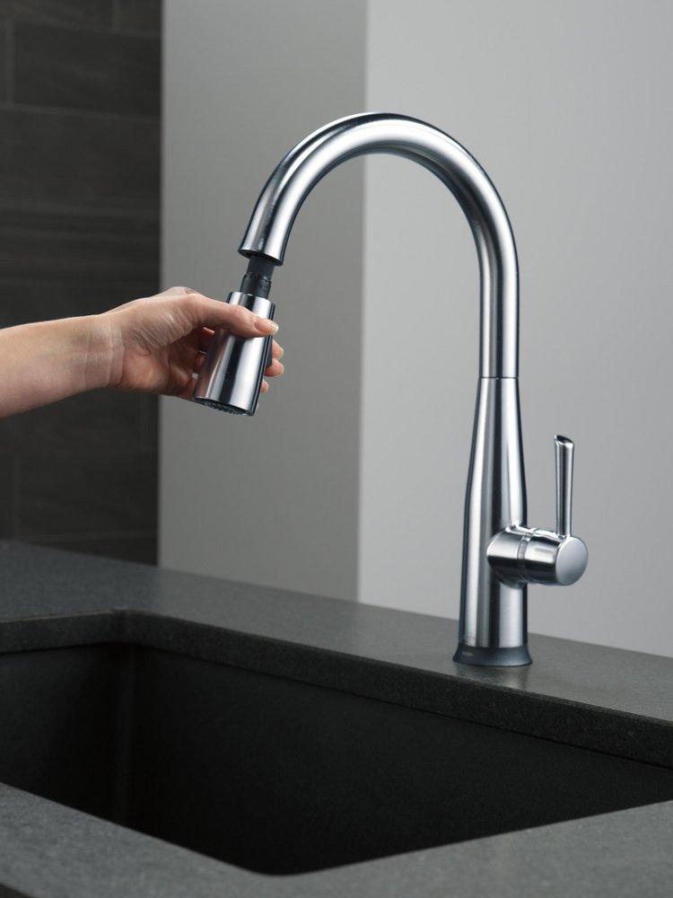 Delta Faucet Arctic Stainless Single Handle Pull Down Touch and Voice Activated Kitchen Faucet 
